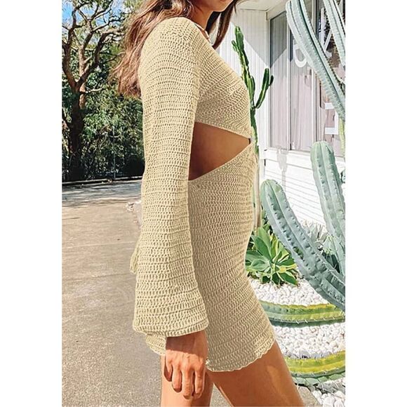 NWT LILLUSORY Swim Cover Up for Women Swimsuit Coverup Sexy Beach Crochet Dress - Picture 2 of 12